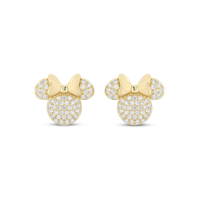 Main Image 2 of Disney Treasures Minnie Lab-Grown Diamond Stud Earrings 3/4 ct tw 24K Yellow Gold Vermeil Sterling Silver