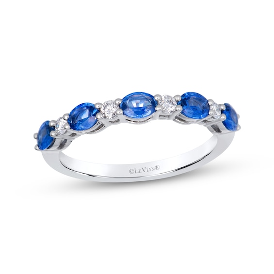 Le Vian Oval-Cut Sapphire Ring 1/10 ct tw Diamonds 14K Vanilla Gold