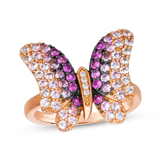 Le Vian Ombré Sapphire & Diamond Accent Butterfly Ring 14K Strawberry Gold