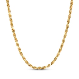 JAXXON Men's Collection 2.9mm Rope Chain Necklace Yellow Ion-Plated Solid Stainless Steel 22"