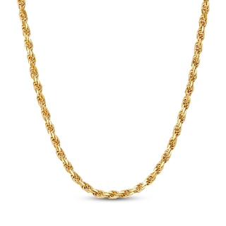 JAXXON Men's Collection 2.9mm Rope Chain Necklace Yellow Ion-Plated Solid Stainless Steel 22"