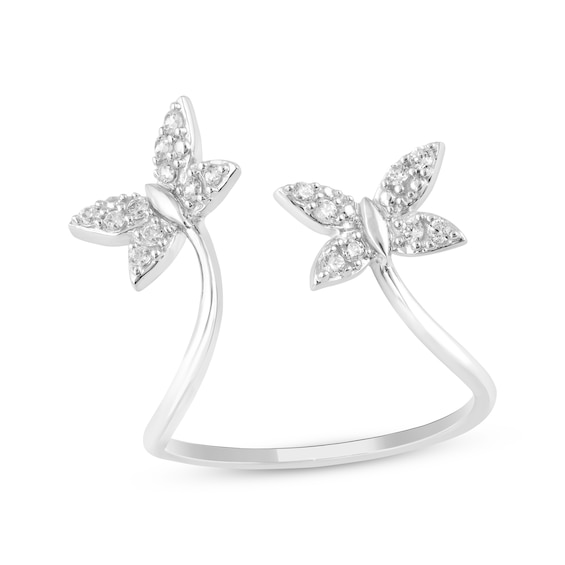 KAY Lab-Grown Diamonds Butterfly Open Shank Ring 1/5 ct tw Sterling Silver