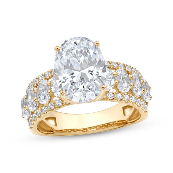 Now + Forever Lab-Grown Diamonds Certified Oval-Cut Engagement Ring 4-1/2 ct tw 14K Yellow Gold