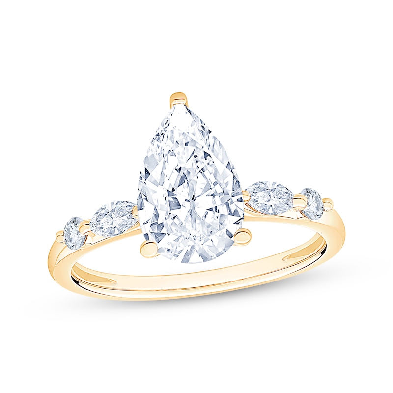 Main Image 1 of Now + Forever Lab-Grown Diamonds Certified Pear-Shaped Engagement Ring 2-1/4 ct tw 14K Yellow Gold