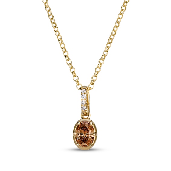 Le Vian Oval-Cut Diamond Necklace 1/2 ct tw 14K Honey Gold 19"