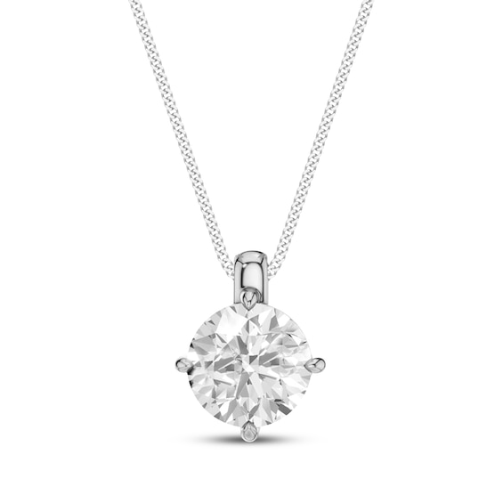 KAY Lab-Grown Diamonds Certified Round-Cut Solitaire Necklace 1 ct tw 14K White Gold 18" (F/VS2)