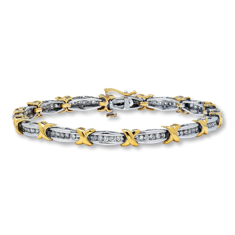 Main Image 1 of Diamond Bracelet 1 ct tw Round-cut 10K Two-Tone Gold