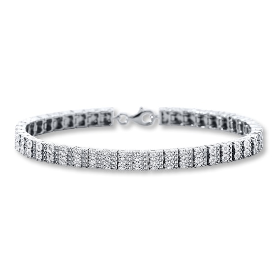 Diamond Bracelet 1/4 ct tw Round-cut Sterling Silver