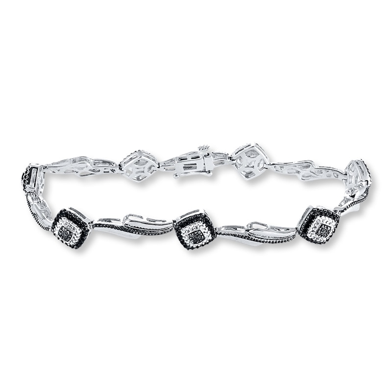 Main Image 1 of Black Diamond Bracelet Sterling Silver