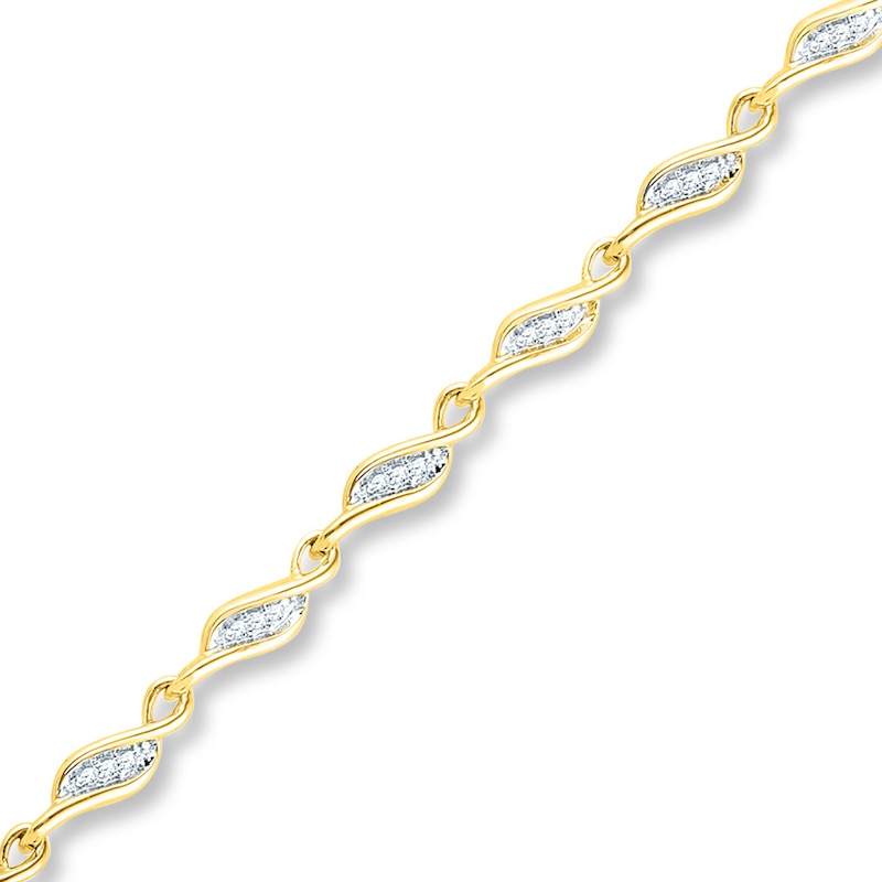 Diamond Bracelet 1/4 ct tw Round-cut 10K Yellow Gold