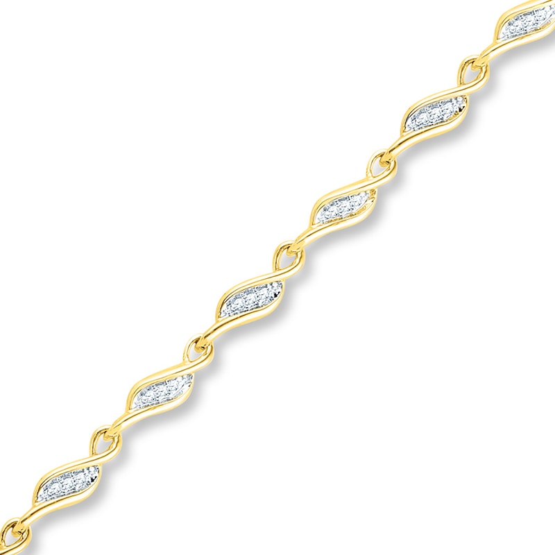 Main Image 1 of Diamond Bracelet 1/4 ct tw Round-cut 10K Yellow Gold