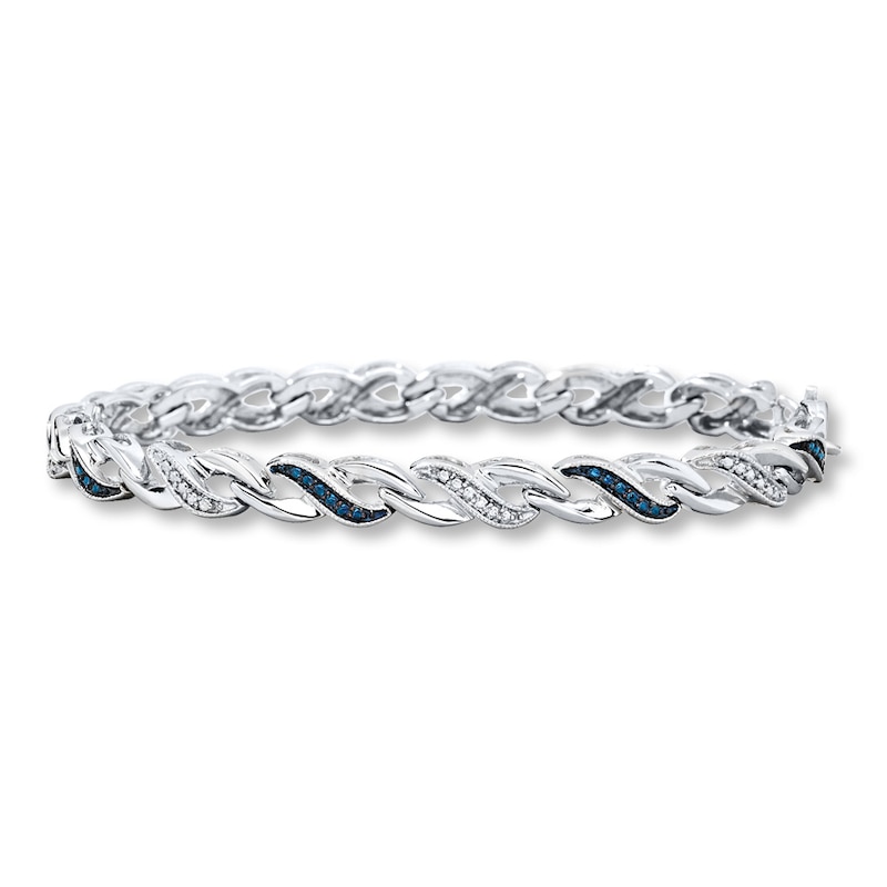 Infinity Symbol Bracelet Diamond Accents Sterling Silver