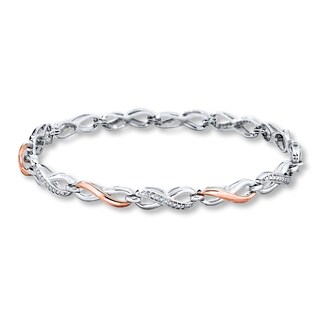 Infinity Bracelet Diamond Accents Sterling Silver 10k Gold Womens Bracelets Kay Infinity Bracelet Diamond Accents
