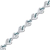 Thumbnail Image 1 of Diamond Infinity Bracelet 1/5 ct tw Blue & White Sterling Silver