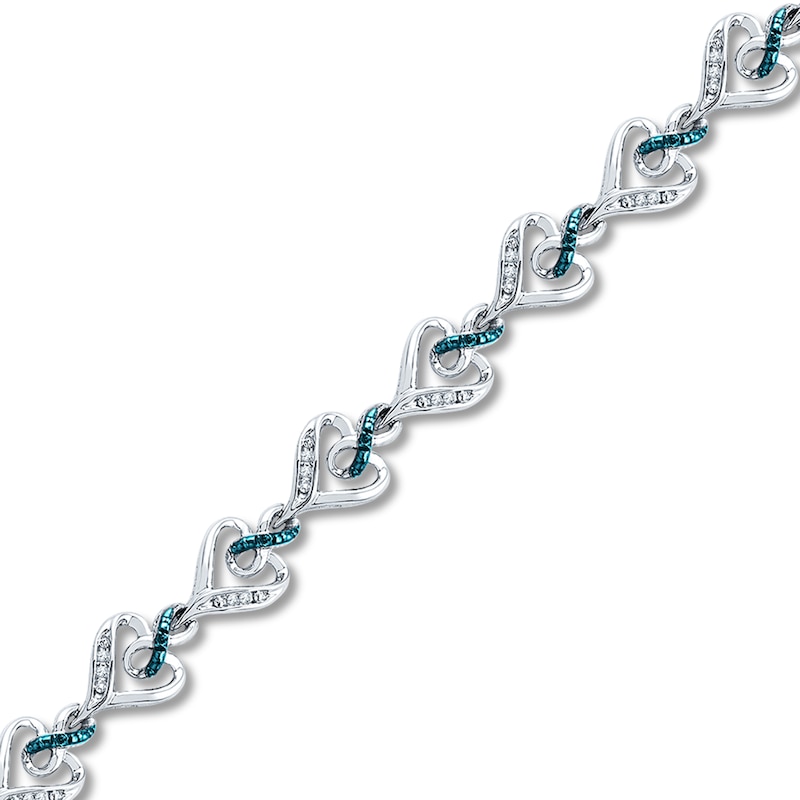 Main Image 1 of Diamond Infinity Bracelet 1/5 ct tw Blue & White Sterling Silver