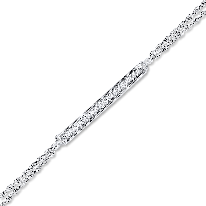 Main Image 1 of Diamond Bracelet 1/15 ct tw Round-cut Sterling Silver