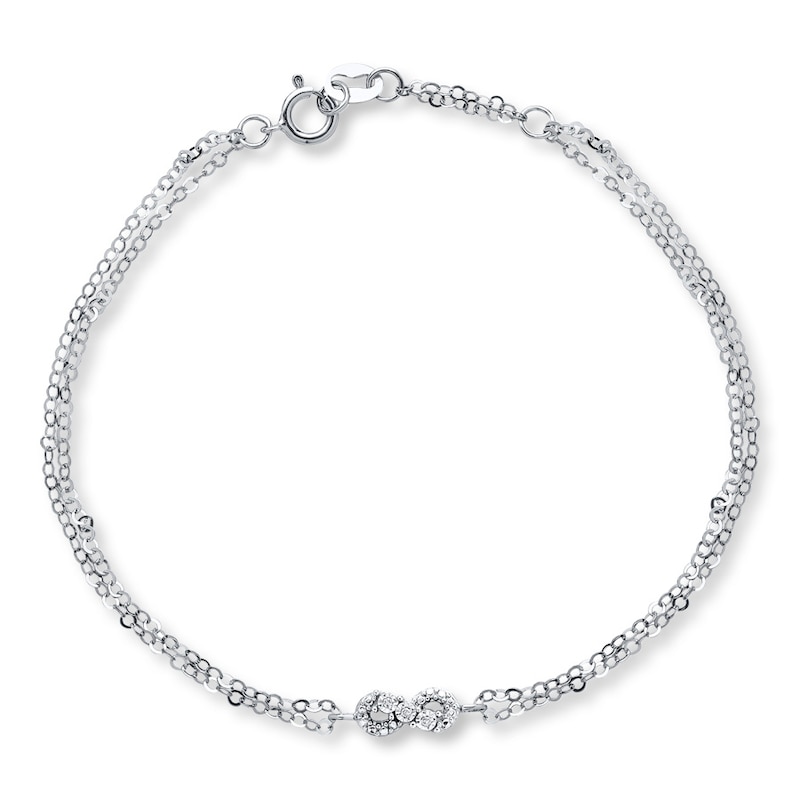 Main Image 1 of Young Teen Diamond Infinity Symbol Bracelet Sterling Silver