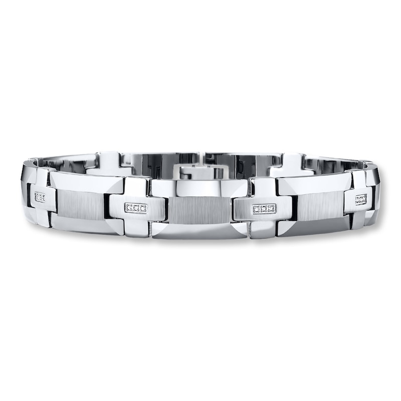 Main Image 1 of Men's Bracelet 1/8 ct tw Diamonds Tungsten