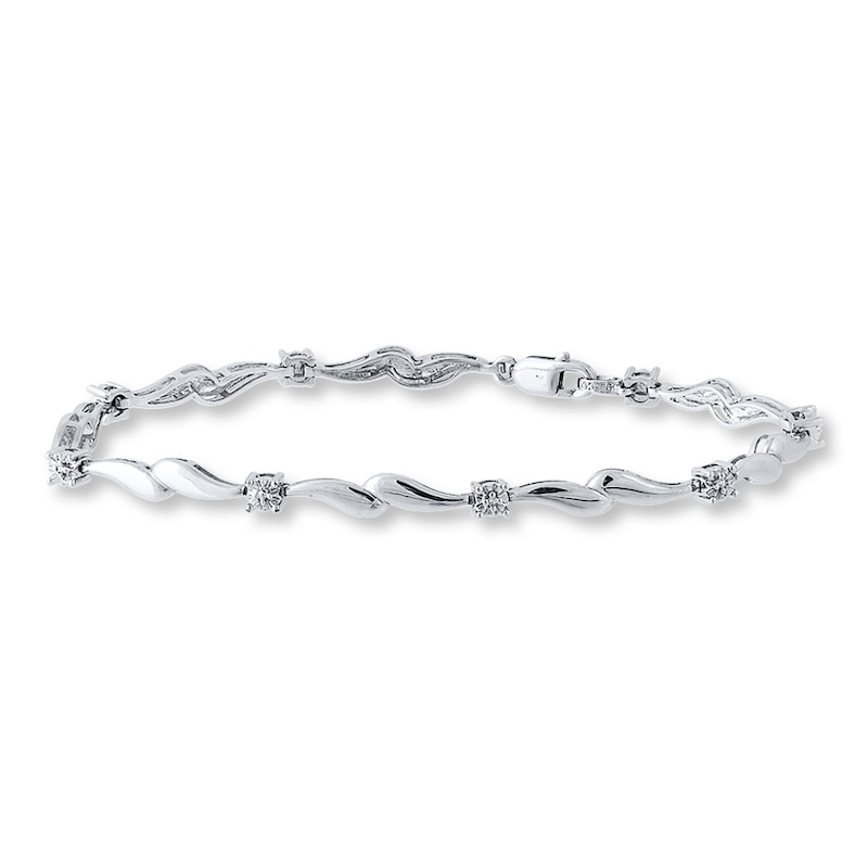 Sterling Silver Monogram Bracelet - 3 Sizes 7.5 inch / Small