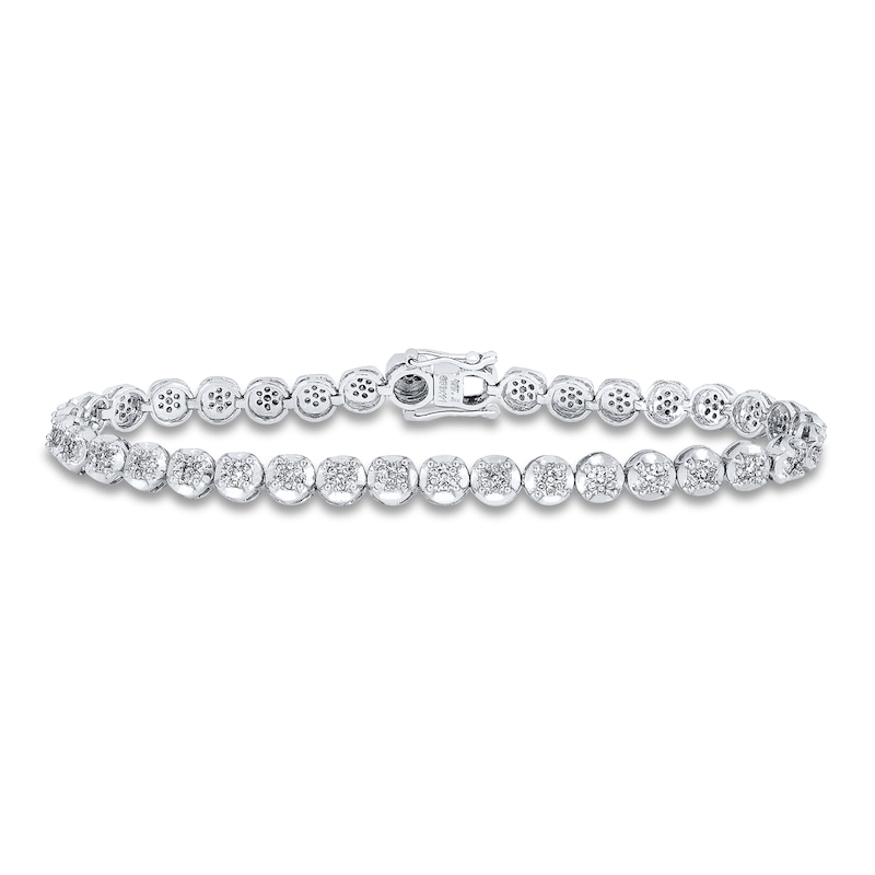 Main Image 1 of Diamond Tennis Bracelet 1/2 ct tw Round-cut 10K White Gold