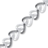 Thumbnail Image 1 of Heart Bracelet Black/White Diamonds Sterling Silver