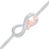 Thumbnail Image 0 of Infinity Love Bracelet 1/20 ct tw Diamonds Sterling Silver & 10K Rose Gold