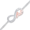 Thumbnail Image 1 of Infinity Love Bracelet 1/20 ct tw Diamonds Sterling Silver & 10K Rose Gold