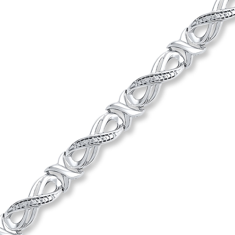 Main Image 1 of Infinity Bracelet 1/20 ct tw Diamonds Sterling Silver