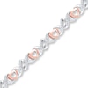 Thumbnail Image 1 of Heart Bracelet 1/15 ct tw Diamonds Sterling Silver & 10K Rose Gold