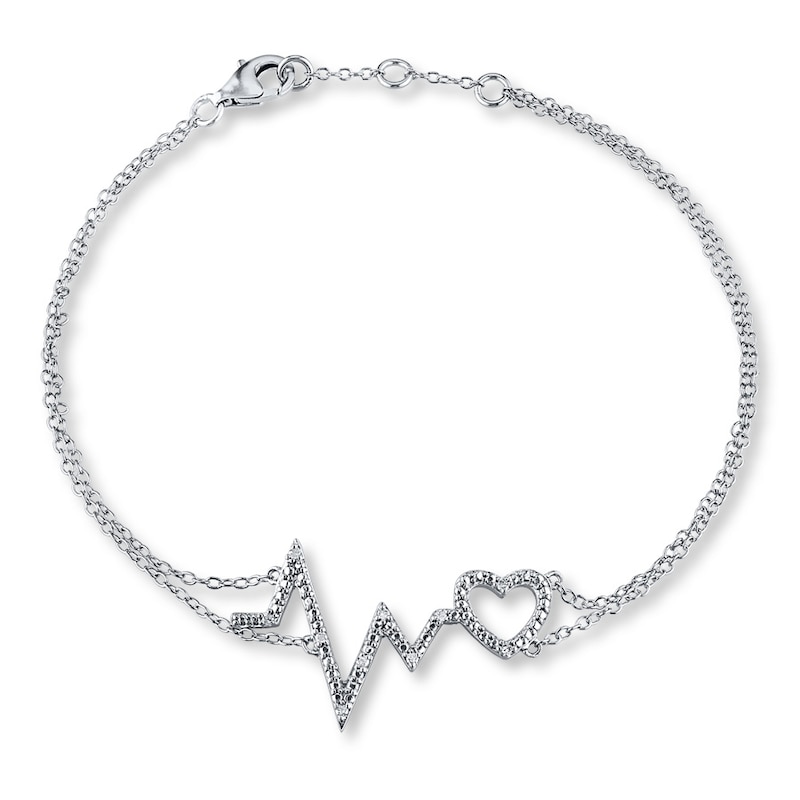 Main Image 1 of Heartbeat Bracelet 1/20 ct tw Diamonds Sterling Silver