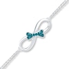 Thumbnail Image 1 of Dog Bone Bracelet 1/20 ct tw Blue Diamonds Sterling Silver