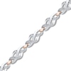 Thumbnail Image 1 of Diamond Bracelet 1/10 ct tw Round-cut Sterling Silver & 10K Rose Gold