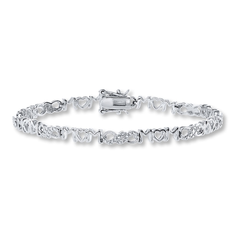 Main Image 1 of Mom Infinity Bracelet Diamond Accents Sterling Silver