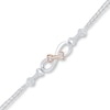 Thumbnail Image 1 of Dog Bone Bracelet 1/20 ct tw Diamonds Sterling Silver & 10K Rose Gold