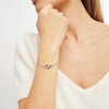 Thumbnail Image 2 of Heart/Infinity Bracelet 1/10 cttw Blue Diamonds Sterling Silver