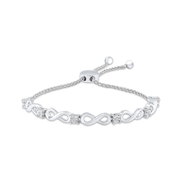 Bolo Bracelet Infinity Symbols Sterling Silver 9.5"