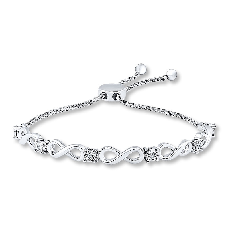 Bolo Bracelet Infinity Symbols Sterling Silver 9.5\