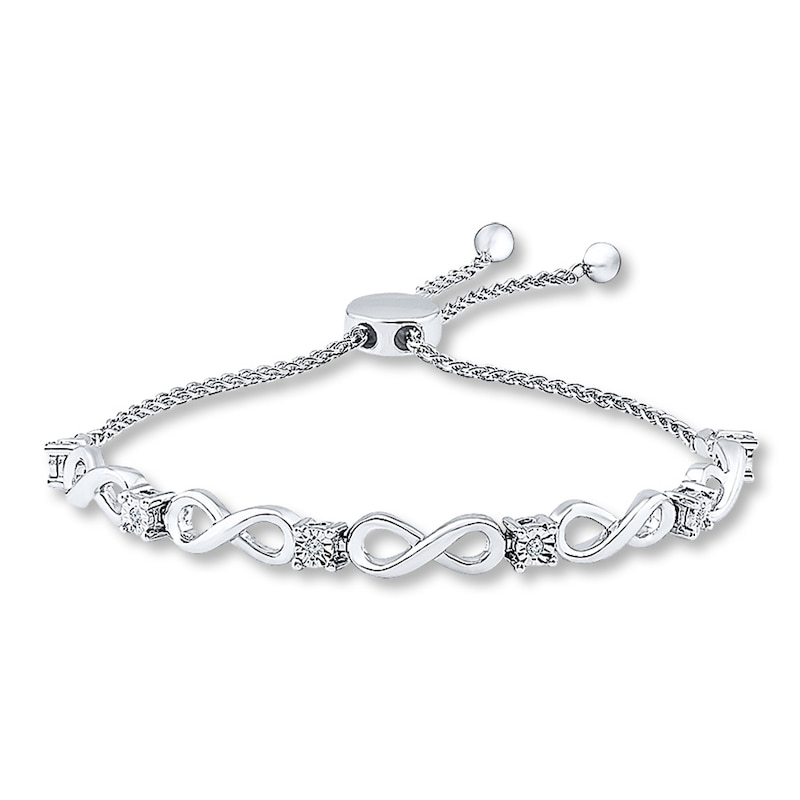 Main Image 1 of Bolo Bracelet Infinity Symbols Sterling Silver 9.5&quot;