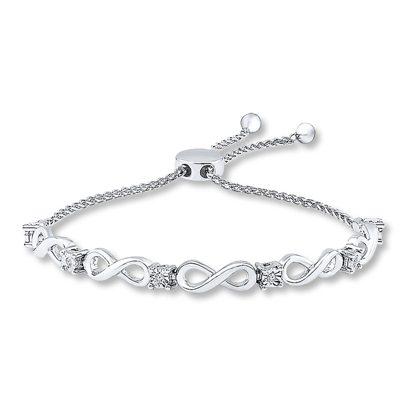 Bolo Bracelet Infinity Symbols Sterling Silver 9.5"