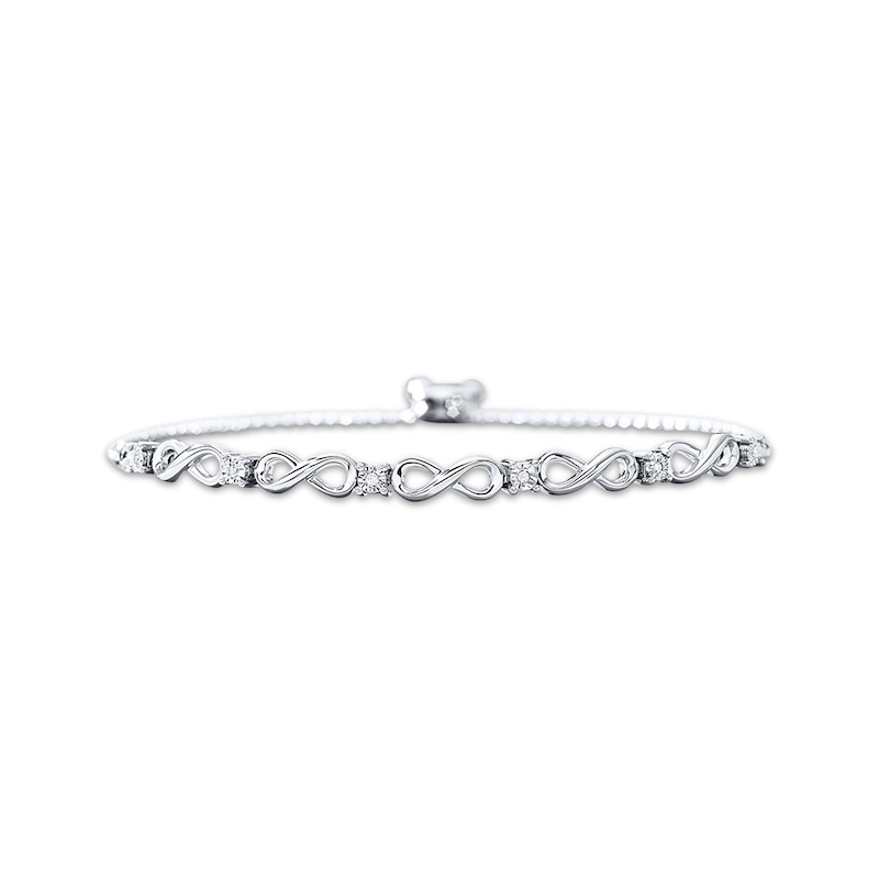 Main Image 2 of Bolo Bracelet Infinity Symbols Sterling Silver 9.5&quot;