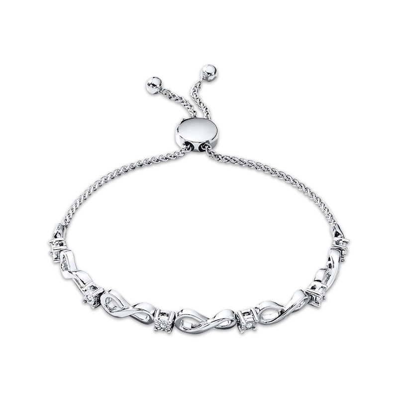 Bolo Bracelet Infinity Symbols Sterling Silver 9.5"