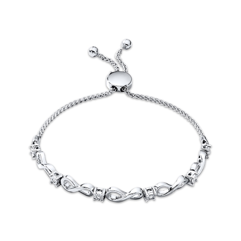 Main Image 3 of Bolo Bracelet Infinity Symbols Sterling Silver 9.5&quot;