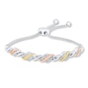 Thumbnail Image 1 of Bolo Bracelet 1/10 ct tw Diamonds Sterling Silver & 10K Two-Tone Gold 9.5&quot;