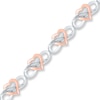 Thumbnail Image 0 of Diamond Bracelet 1/8 ct tw Round-cut Sterling Silver & 10K Rose Gold 7.5"