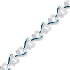 Thumbnail Image 0 of Blue/White Diamond Heart Bracelet 1/4 ct tw Sterling Silver