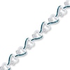 Thumbnail Image 1 of Blue/White Diamond Heart Bracelet 1/4 ct tw Sterling Silver
