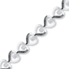 Thumbnail Image 0 of Black/White Diamond Heart Bracelet 1/4 ct tw Sterling Silver