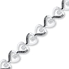 Thumbnail Image 1 of Black/White Diamond Heart Bracelet 1/4 ct tw Sterling Silver