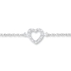 Thumbnail Image 1 of Heart Anklet 1/20 ct tw Diamonds Sterling Silver 9&quot;