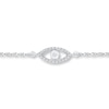 Eye Anklet 1/10 ct tw Diamonds Sterling Silver 9"
